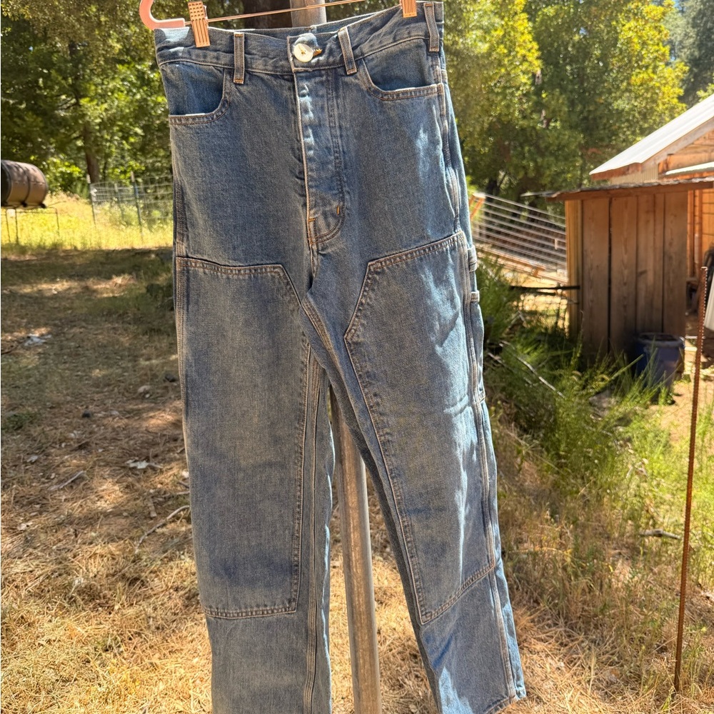Denim Patchfront Handy Jeans in Cowboy Blue Denim
